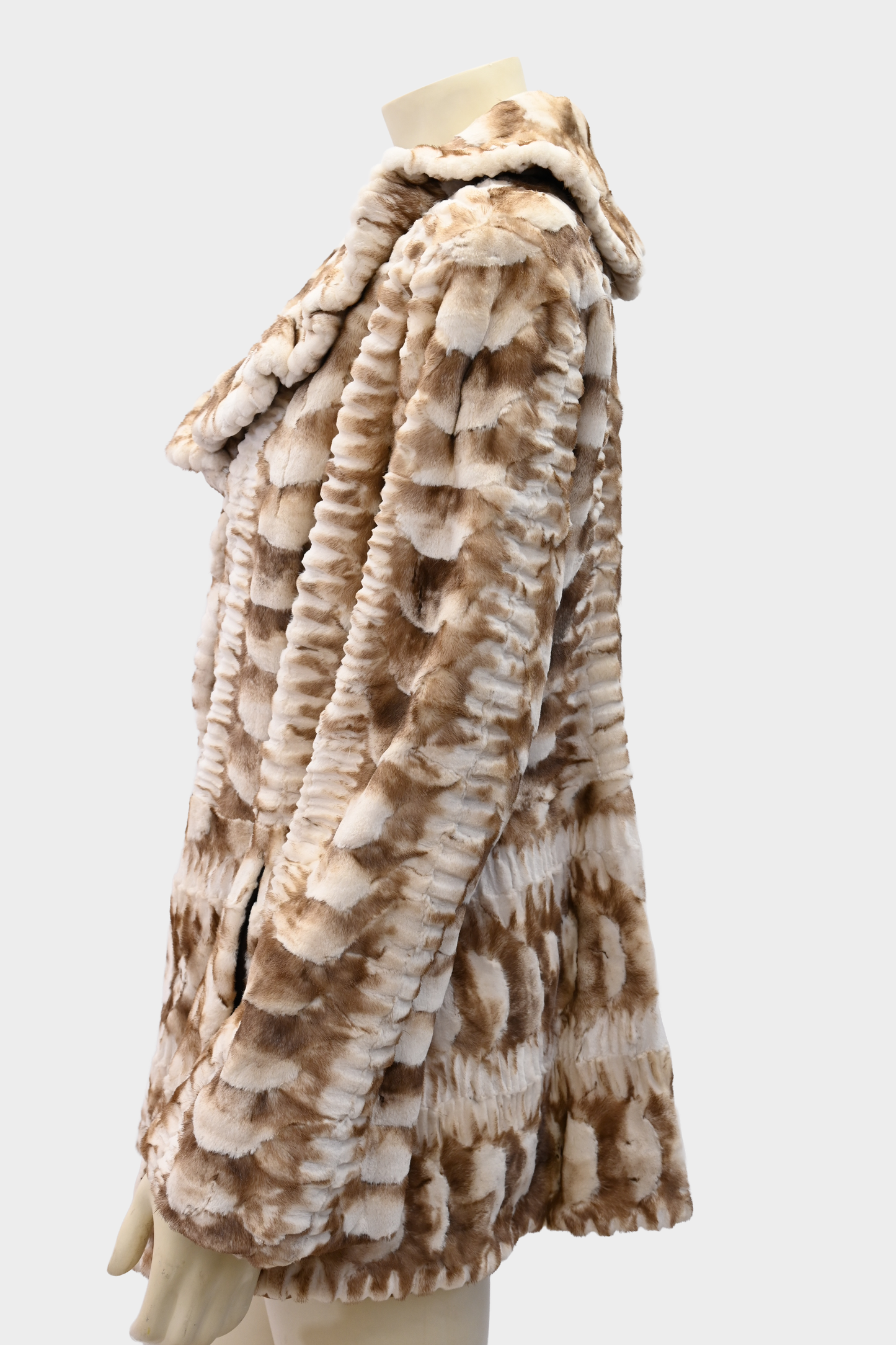 Elan Furs Two-Tone Sheared Mink Ruffle Jacket