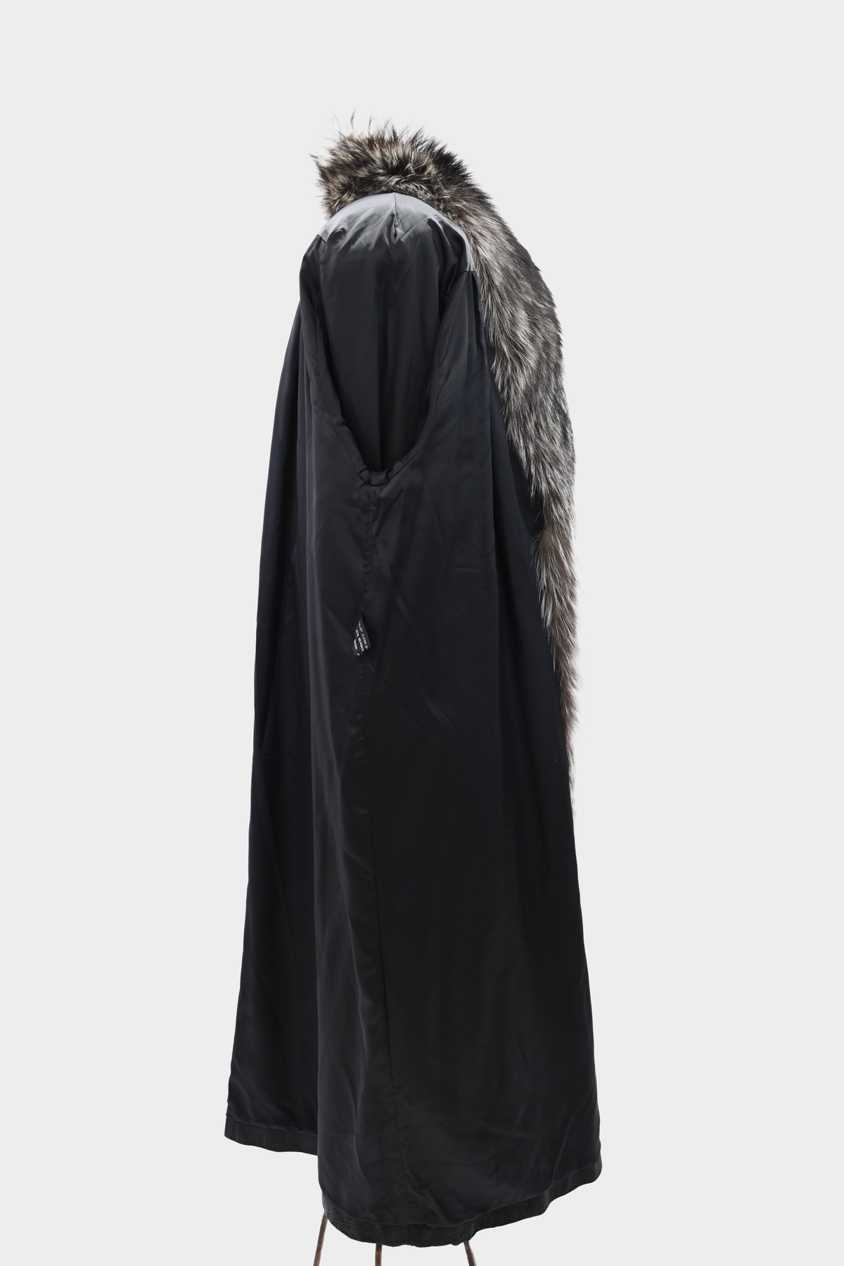 SAGA FOX Silver Fox Royal Tuxedo Trim Embroidered Leather Coat