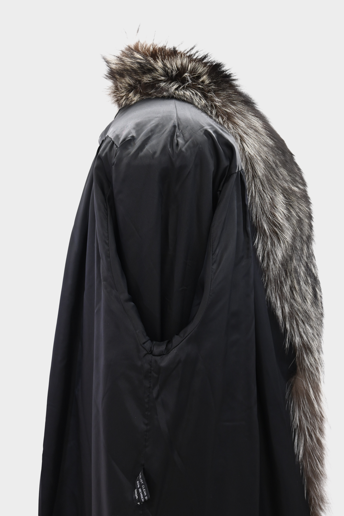 SAGA FOX Silver Fox Royal Tuxedo Trim Embroidered Leather Coat