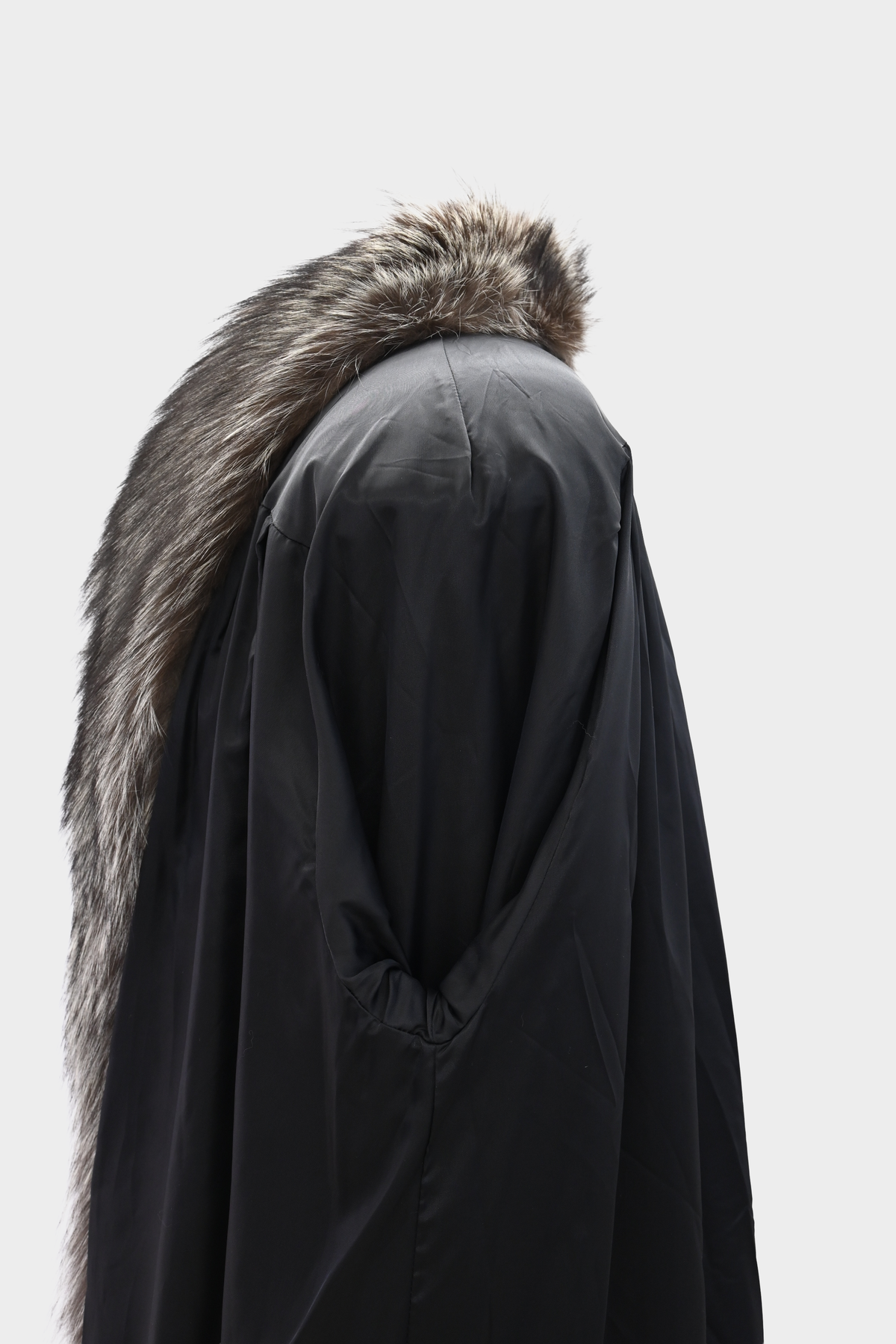 SAGA FOX Silver Fox Royal Tuxedo Trim Embroidered Leather Coat