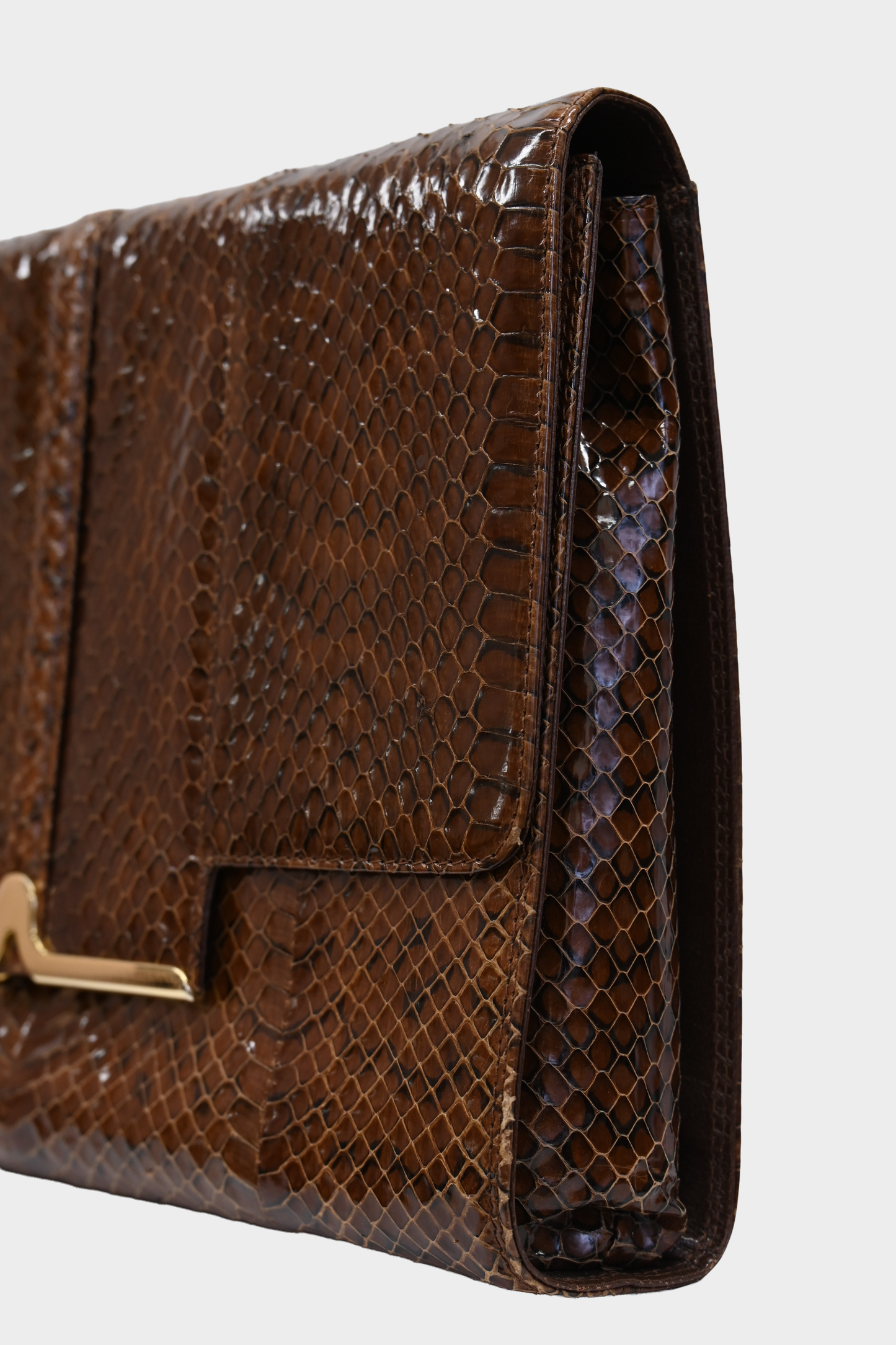 Vintage Genuine Snakeskin Clutch Crossbody