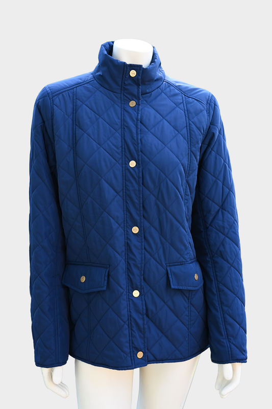 Tory Burch Navy Blue Diamond Quilted Jacket