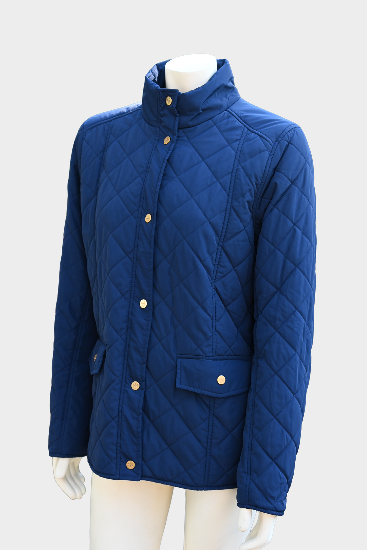 Tory Burch Navy Blue Diamond Quilted Jacket