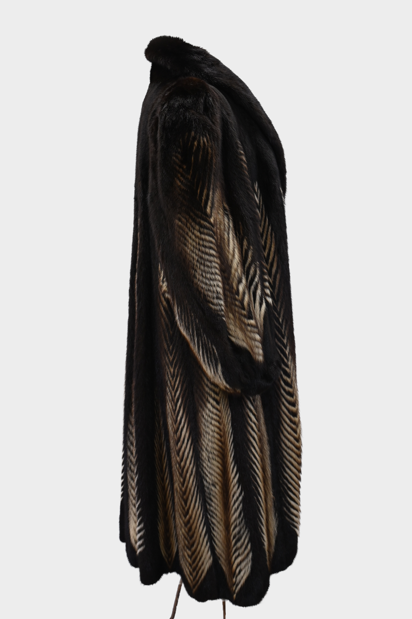 Two Tone Mink Fur Coat