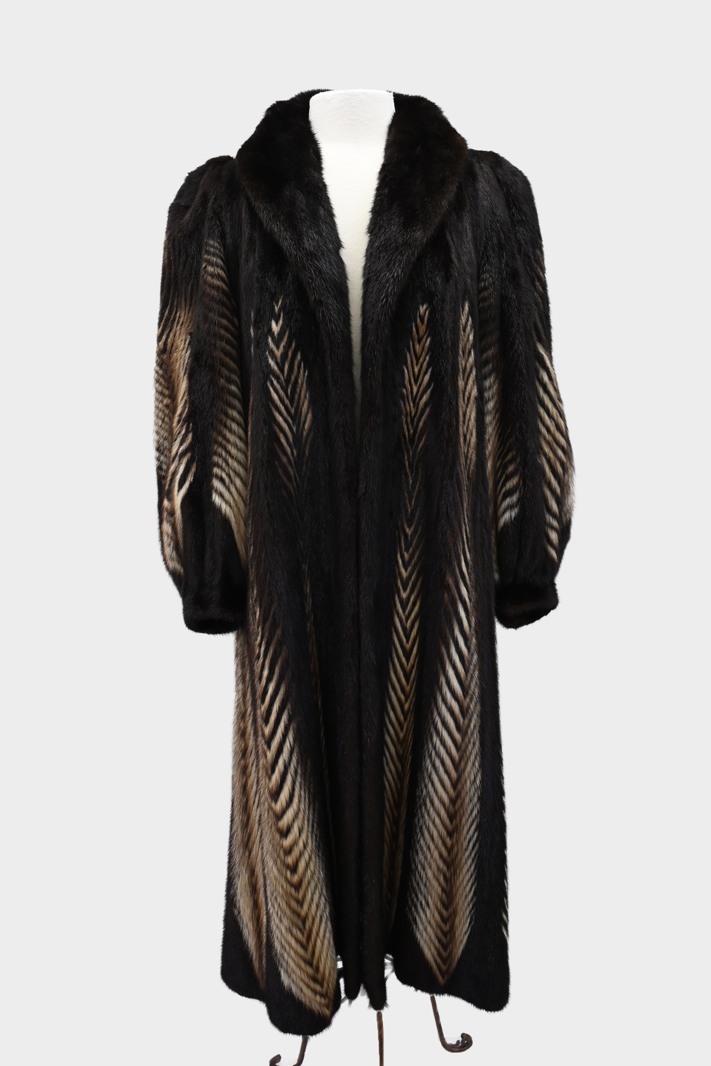 Two Tone Mink Fur Coat