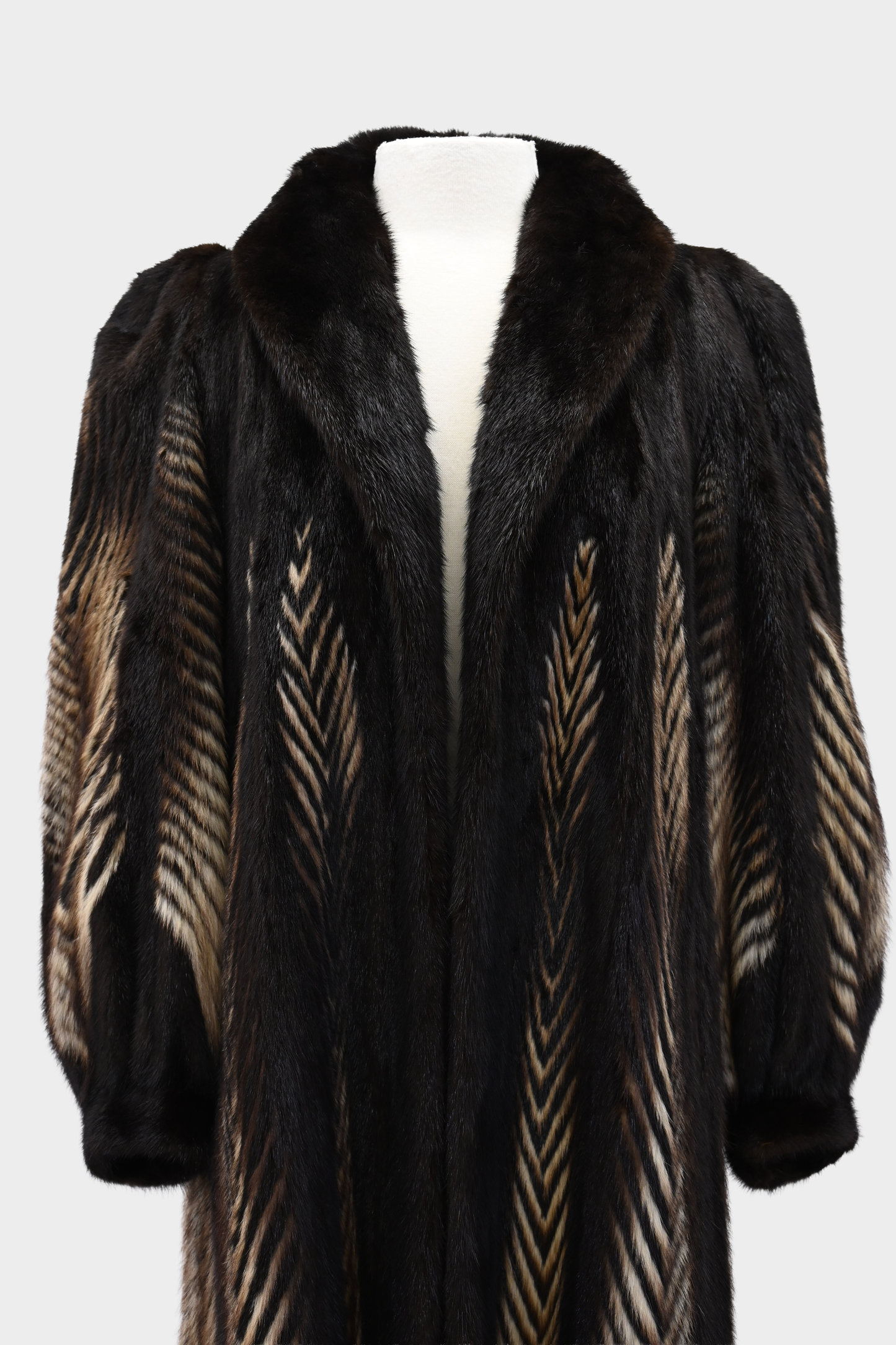 Two Tone Mink Fur Coat