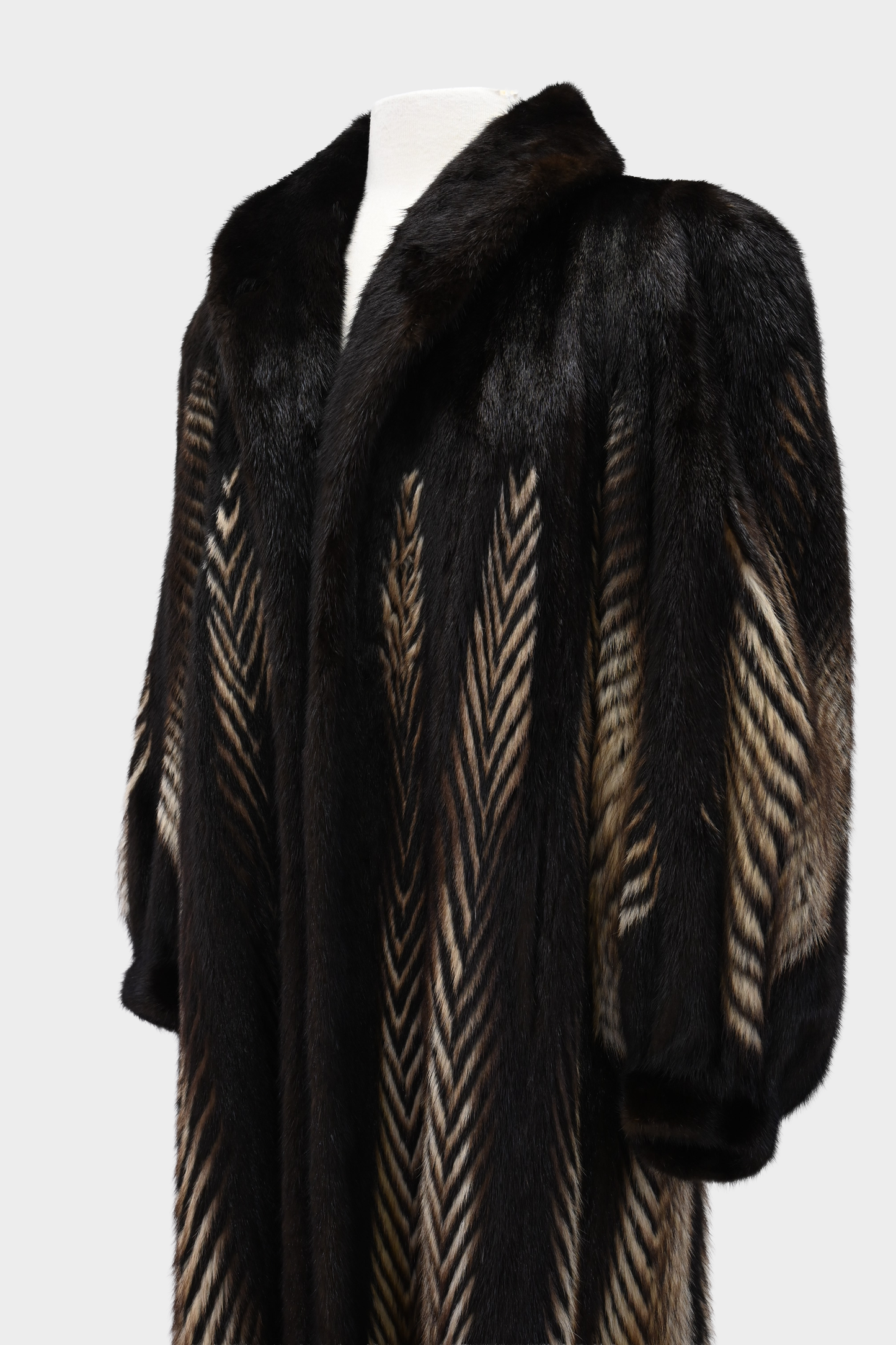 Two Tone Mink Fur Coat