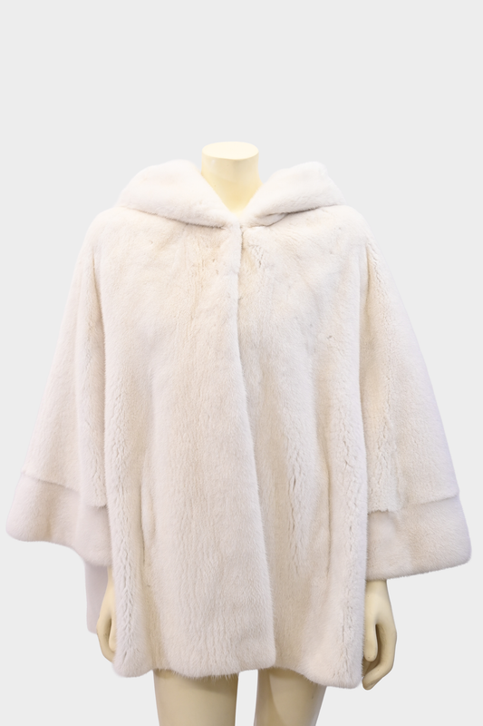 American Legend White Mink Cape Poncho