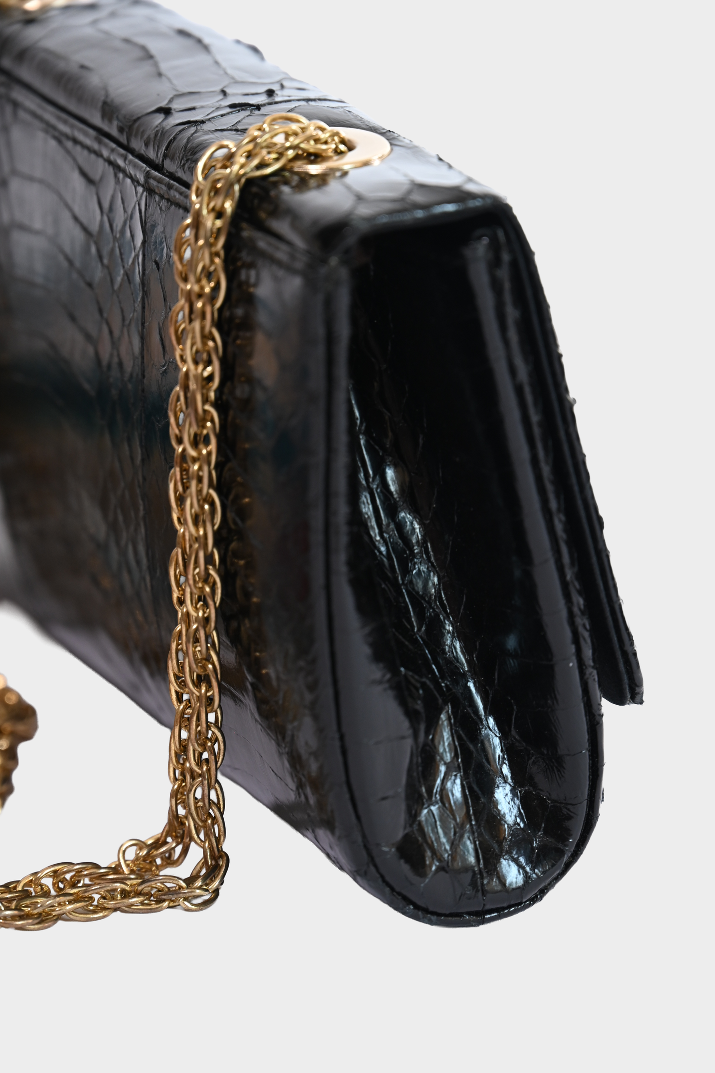 Vintage Badgley Mischka Genuine Python Crystal Embellished Evening Bag