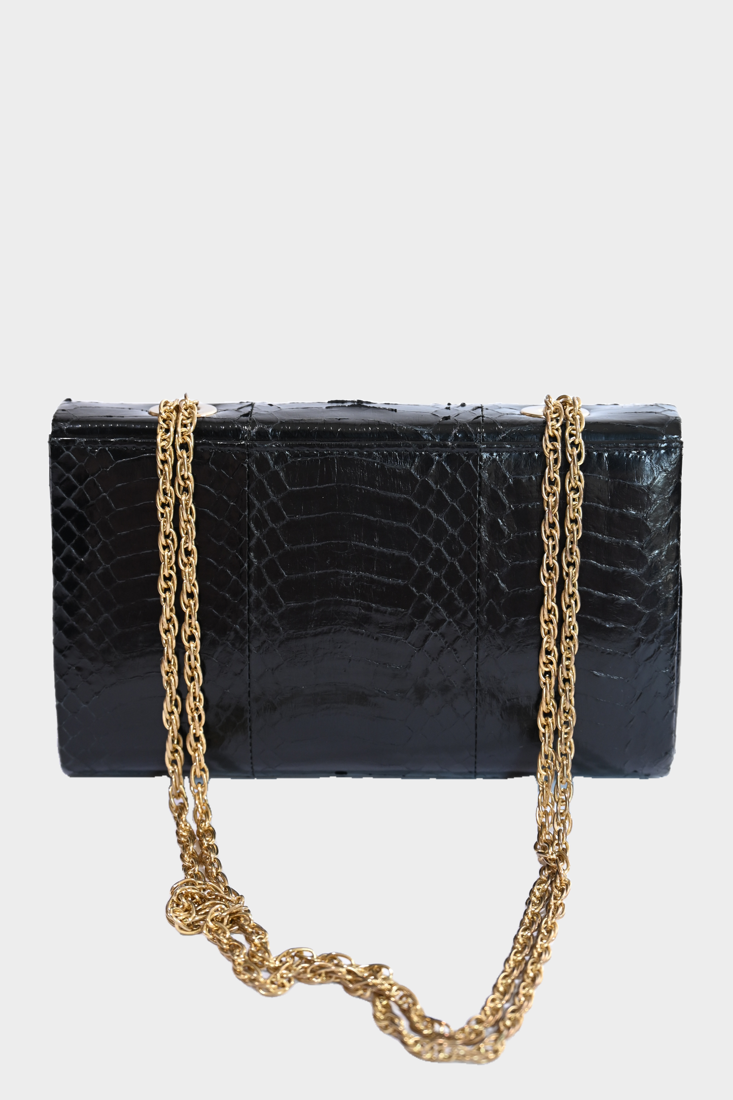 Vintage Badgley Mischka Genuine Python Crystal Embellished Evening Bag