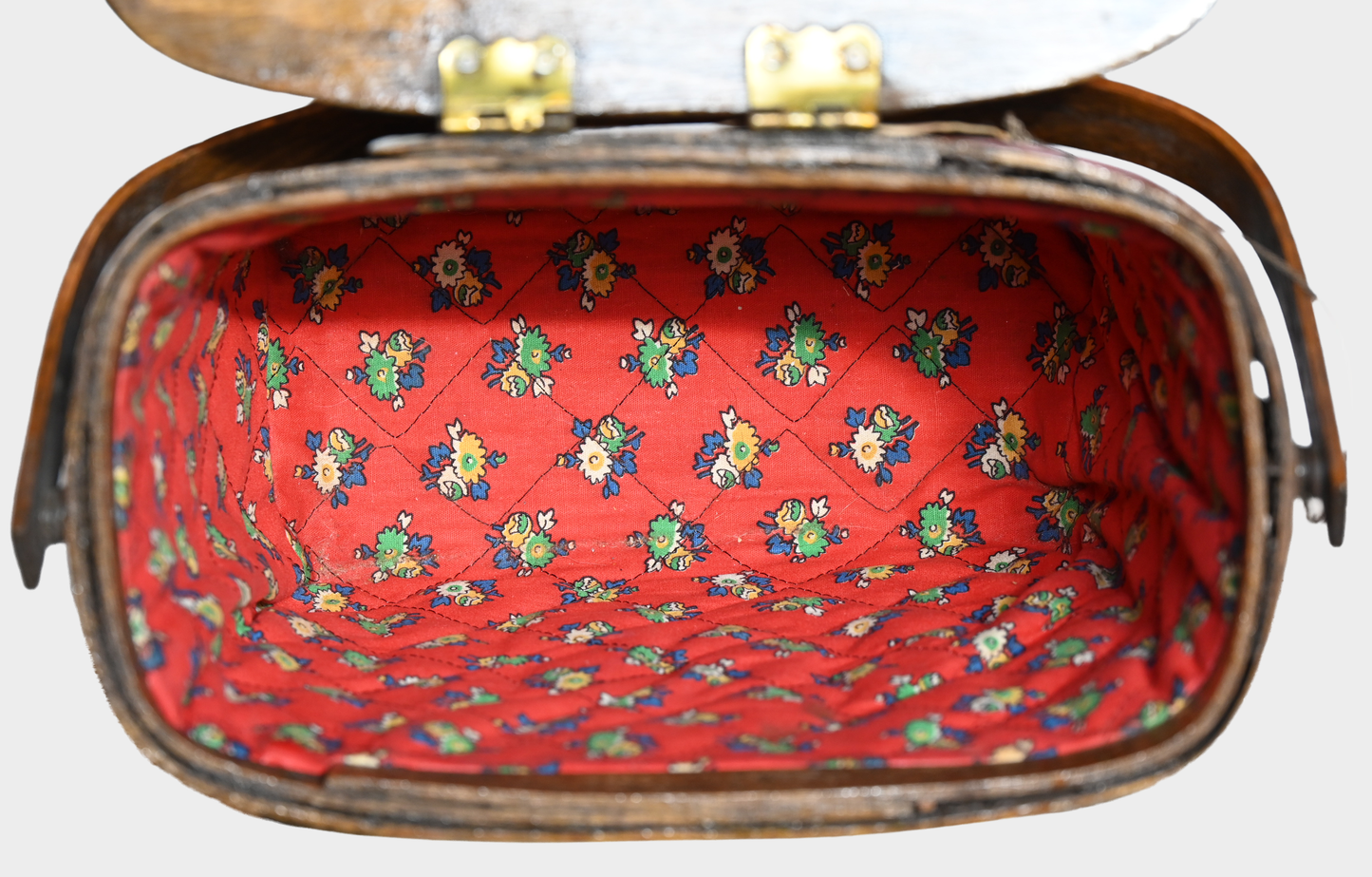 Vintage Caro-Nan Personalized “Leonard” Hand-Painted Basket Bag
