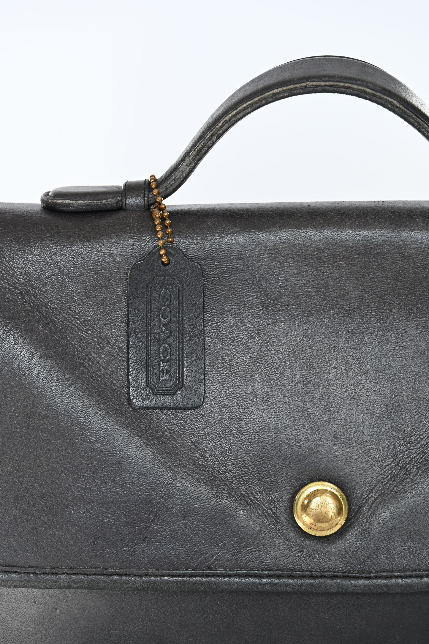 Vintage Coach Black Leather Top Handle Crossbody Bag Style 3128