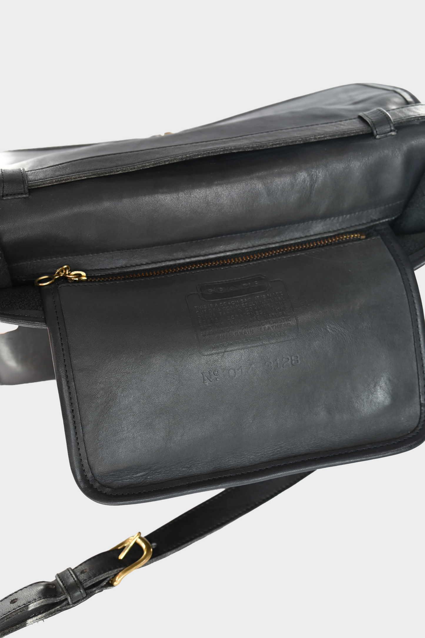 Vintage Coach Black Leather Top Handle Crossbody Bag Style 3128