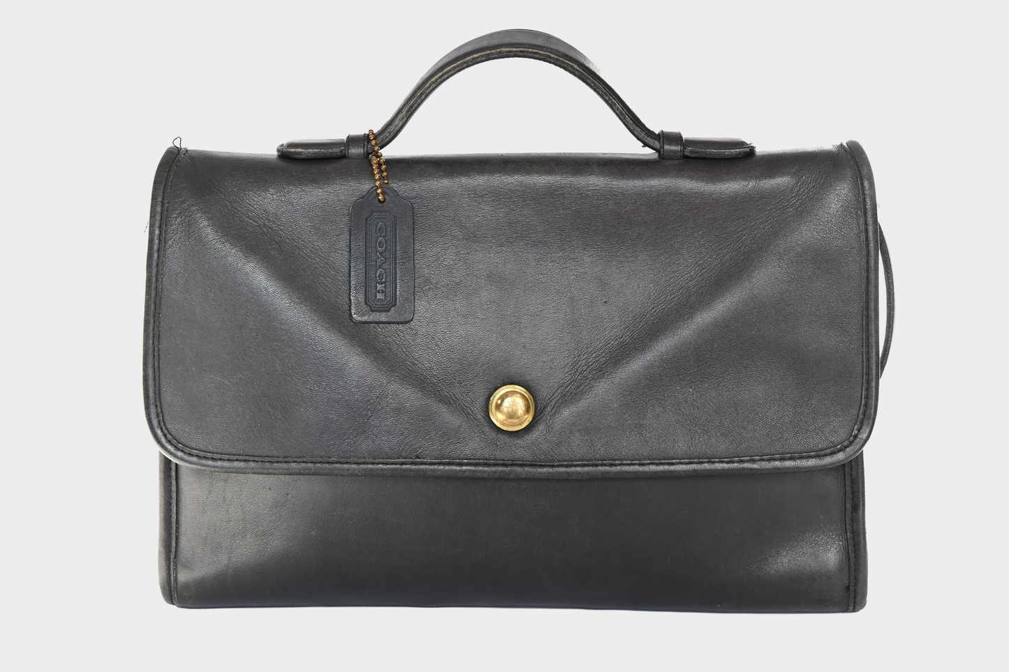 Vintage Coach Black Leather Top Handle Crossbody Bag Style 3128
