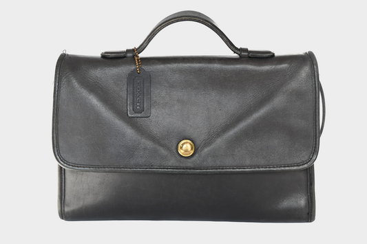 Vintage Coach Black Leather Top Handle Crossbody Bag Style 3128