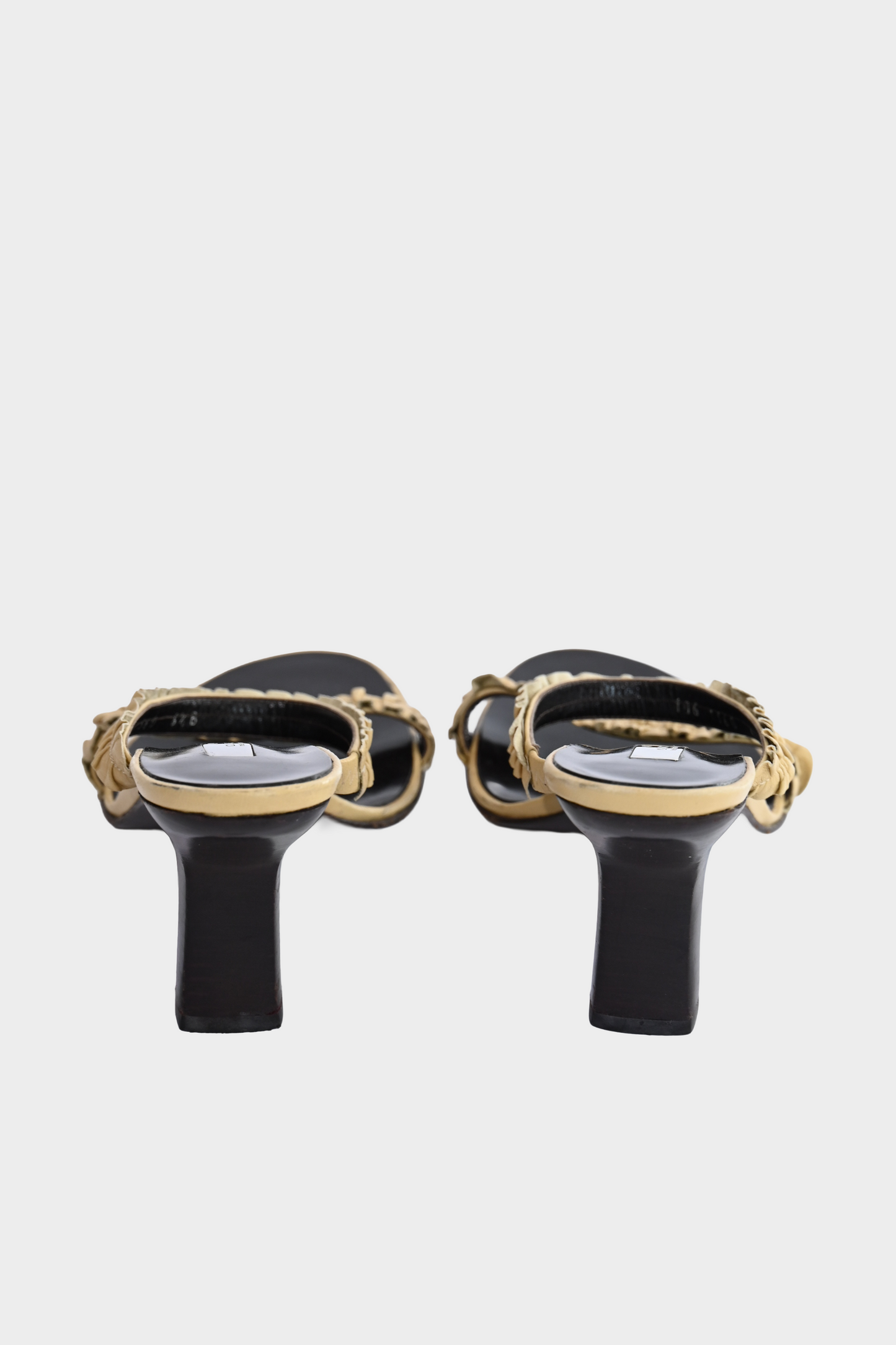 Gucci Ruched Leather Slide Sandals Size 36.5