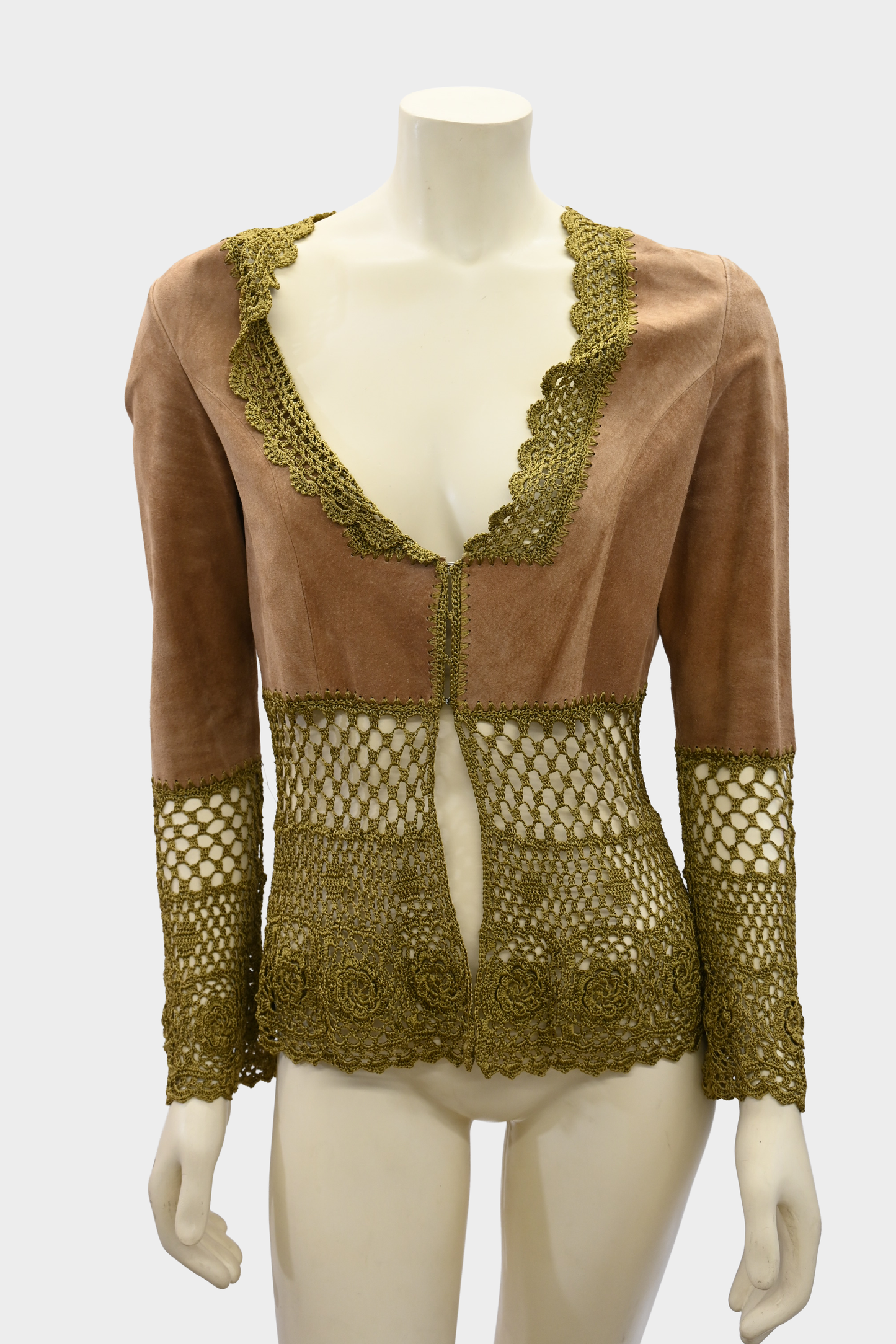 Vintage Suede & Lace Top