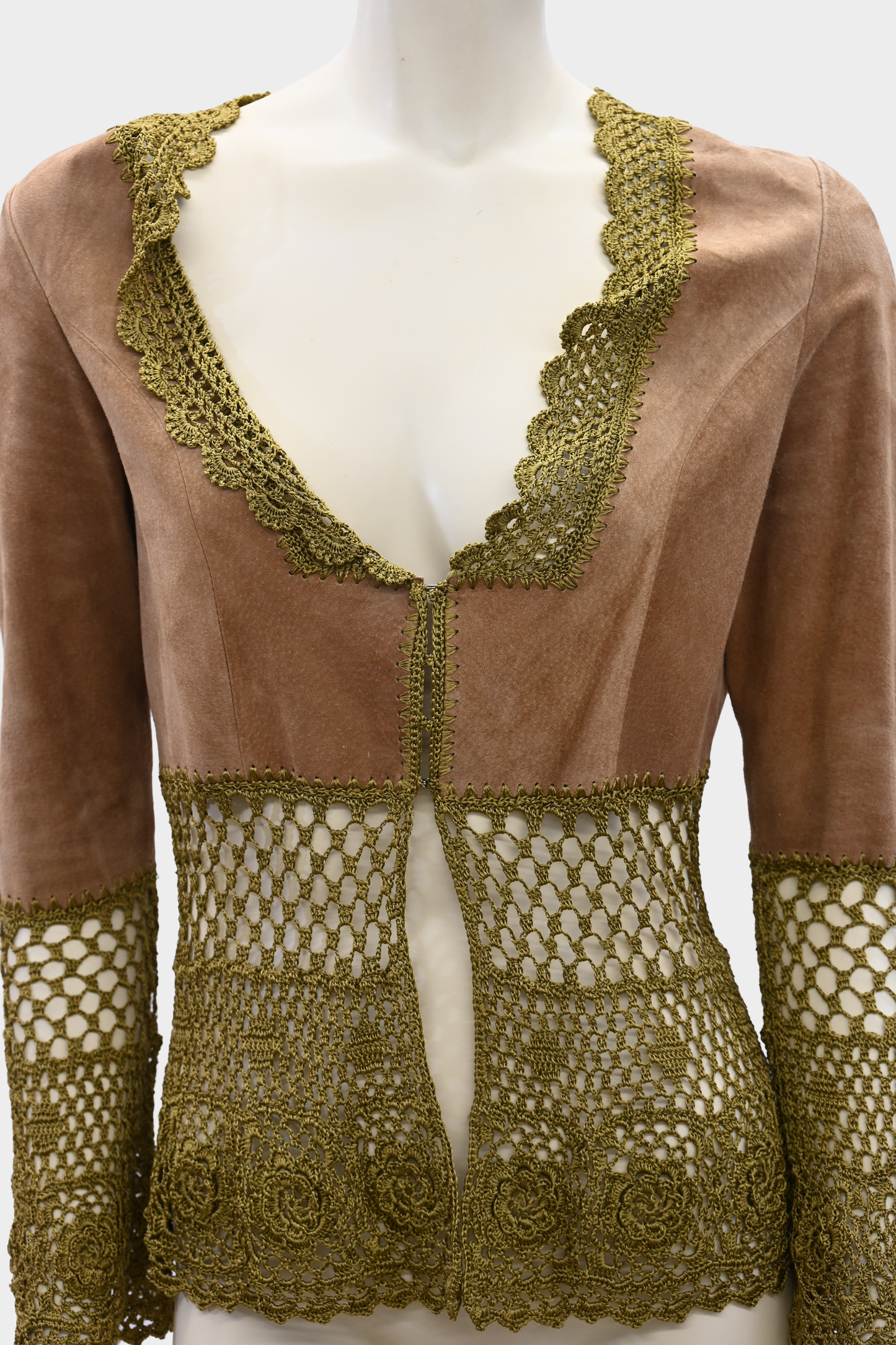 Vintage Suede & Lace Top