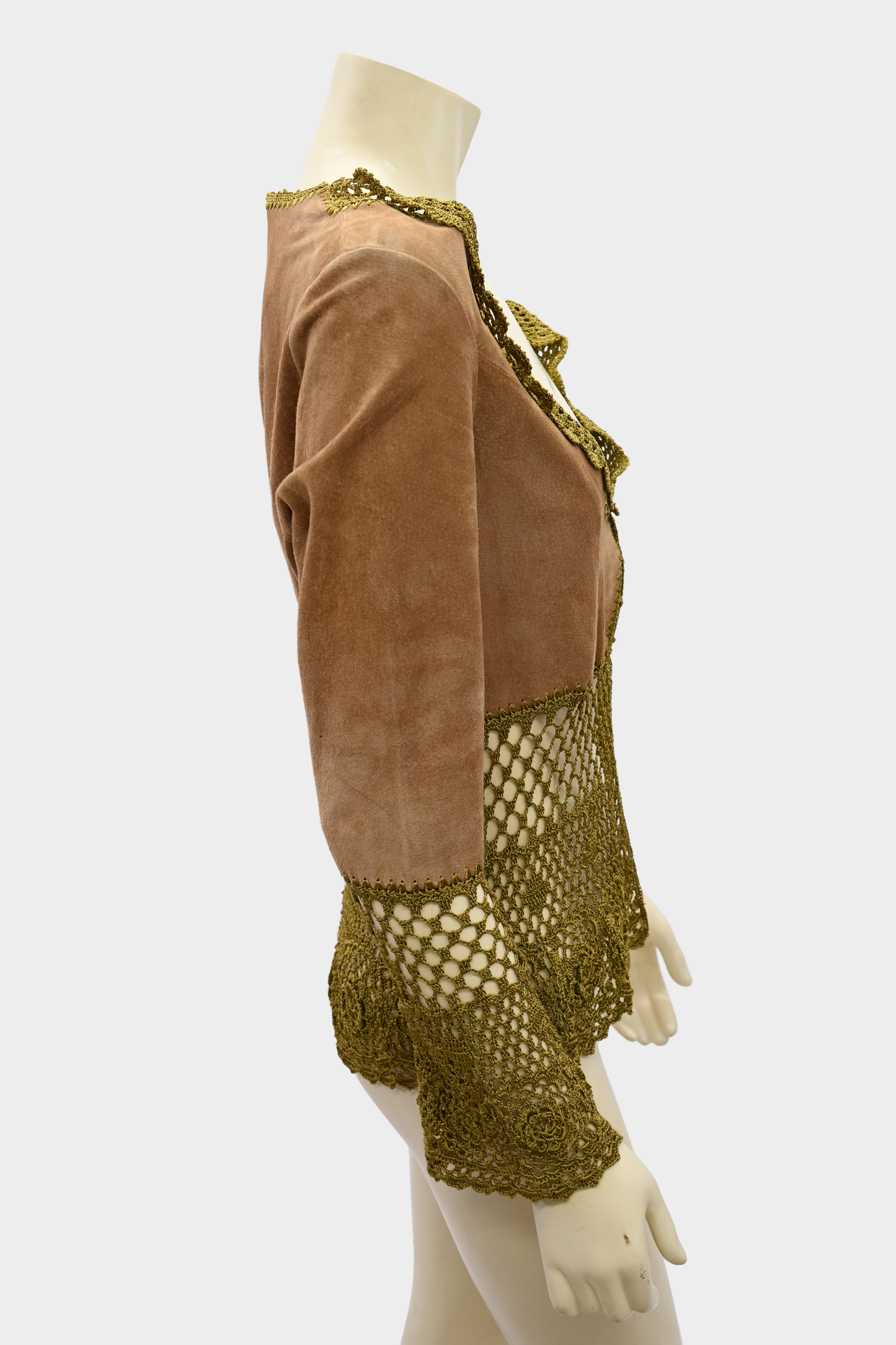 Vintage Suede & Lace Top