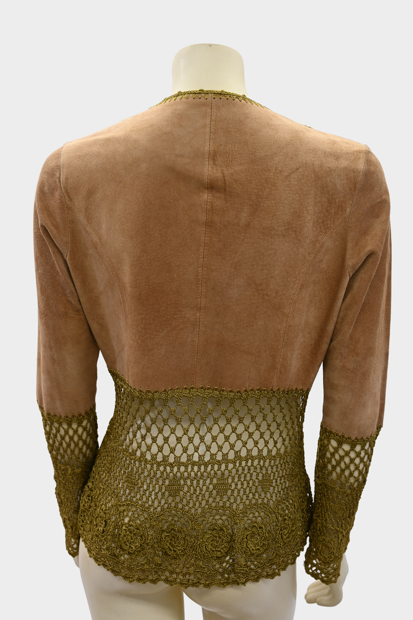 Vintage Suede & Lace Top