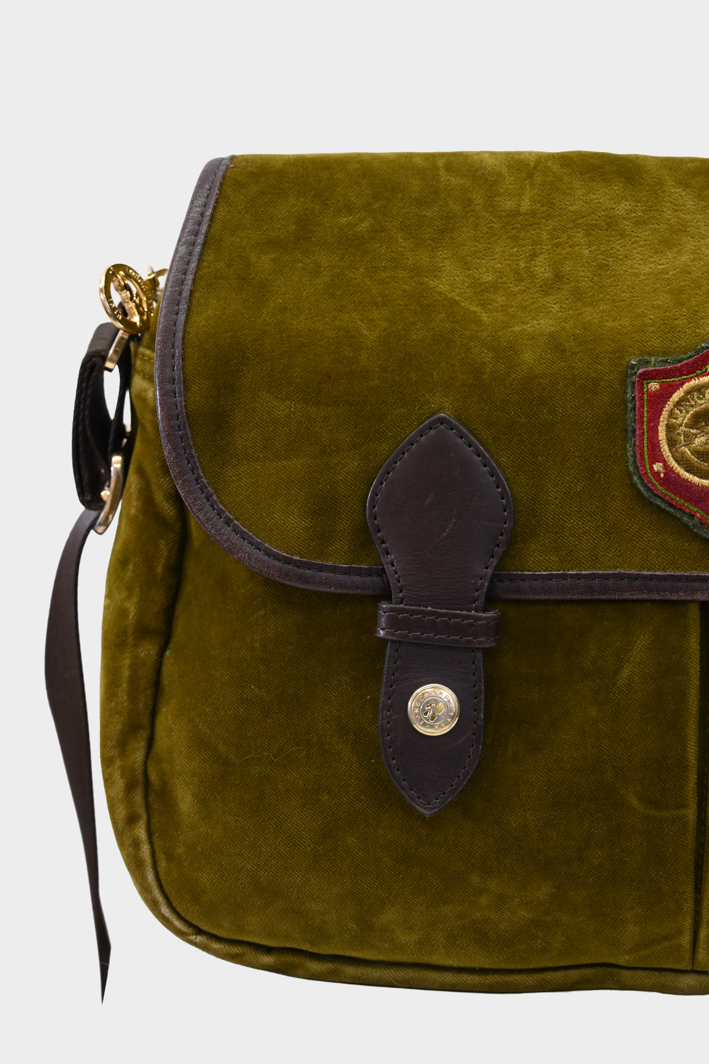 Rare Longchamp Velvet Messenger Bag