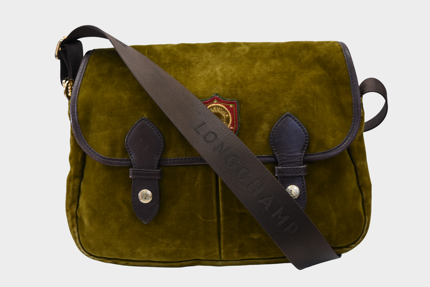 Rare Longchamp Velvet Messenger Bag