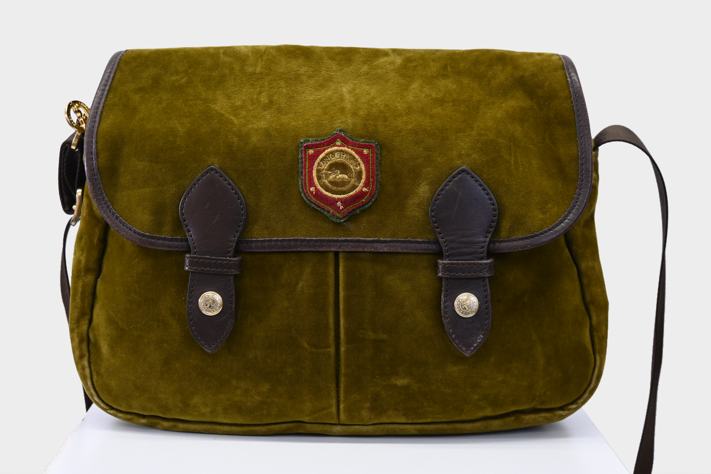 Rare Longchamp Velvet Messenger Bag