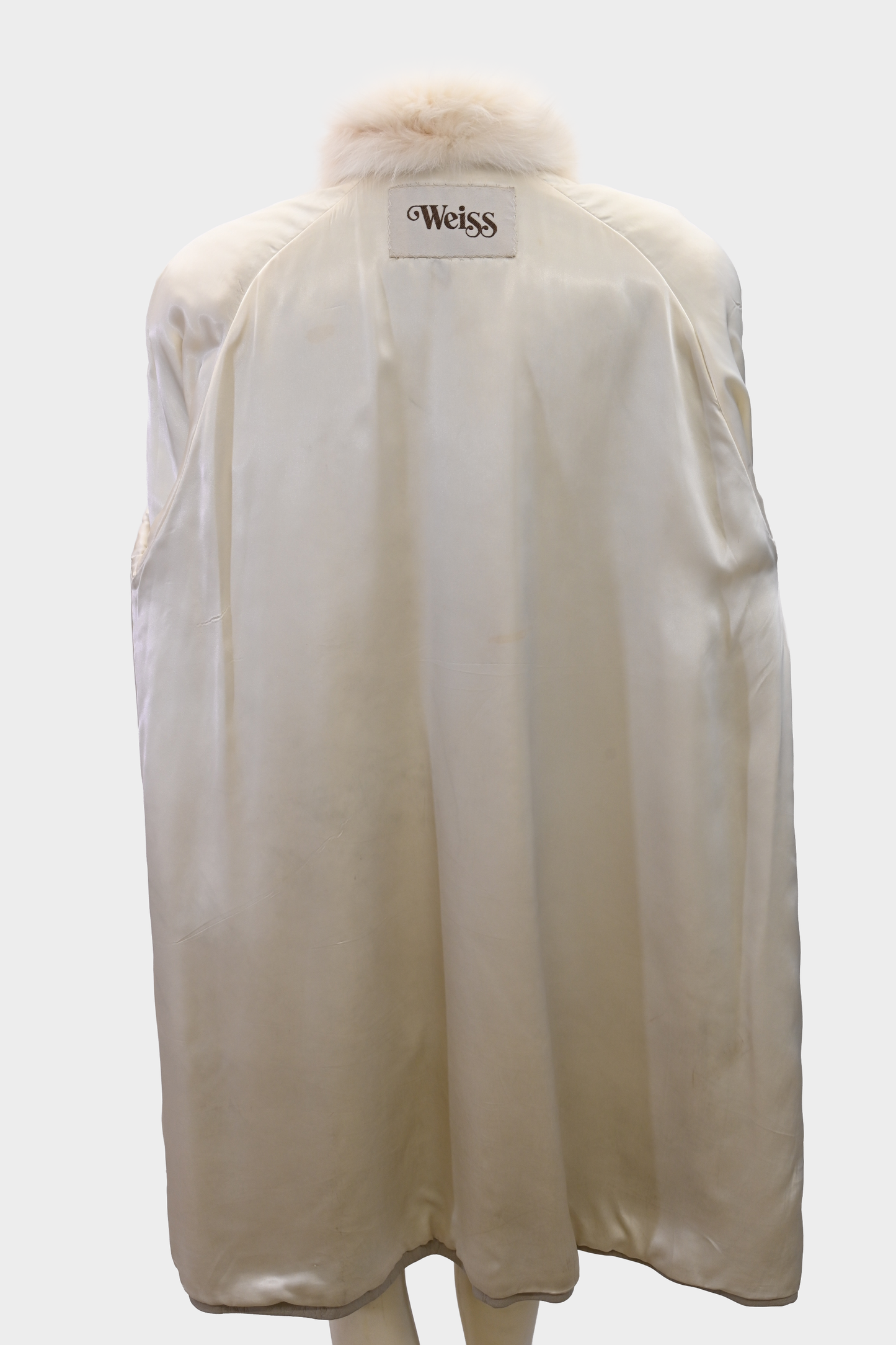 Taupe Leather Coat with Fox Fur Tuxedo Trim