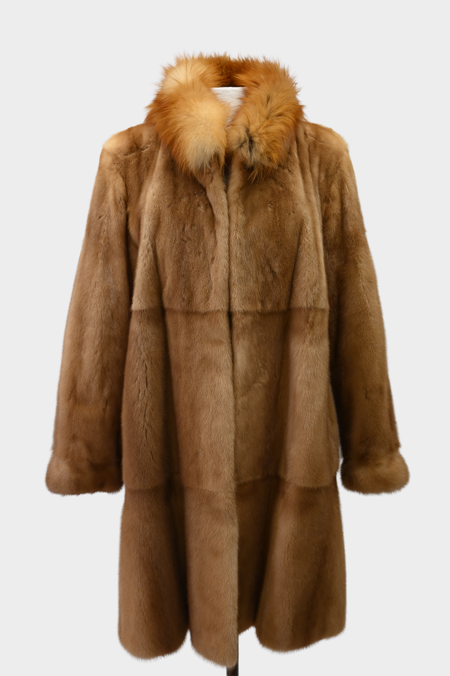 Whiskey Mink and Fox Fur Swing Coat