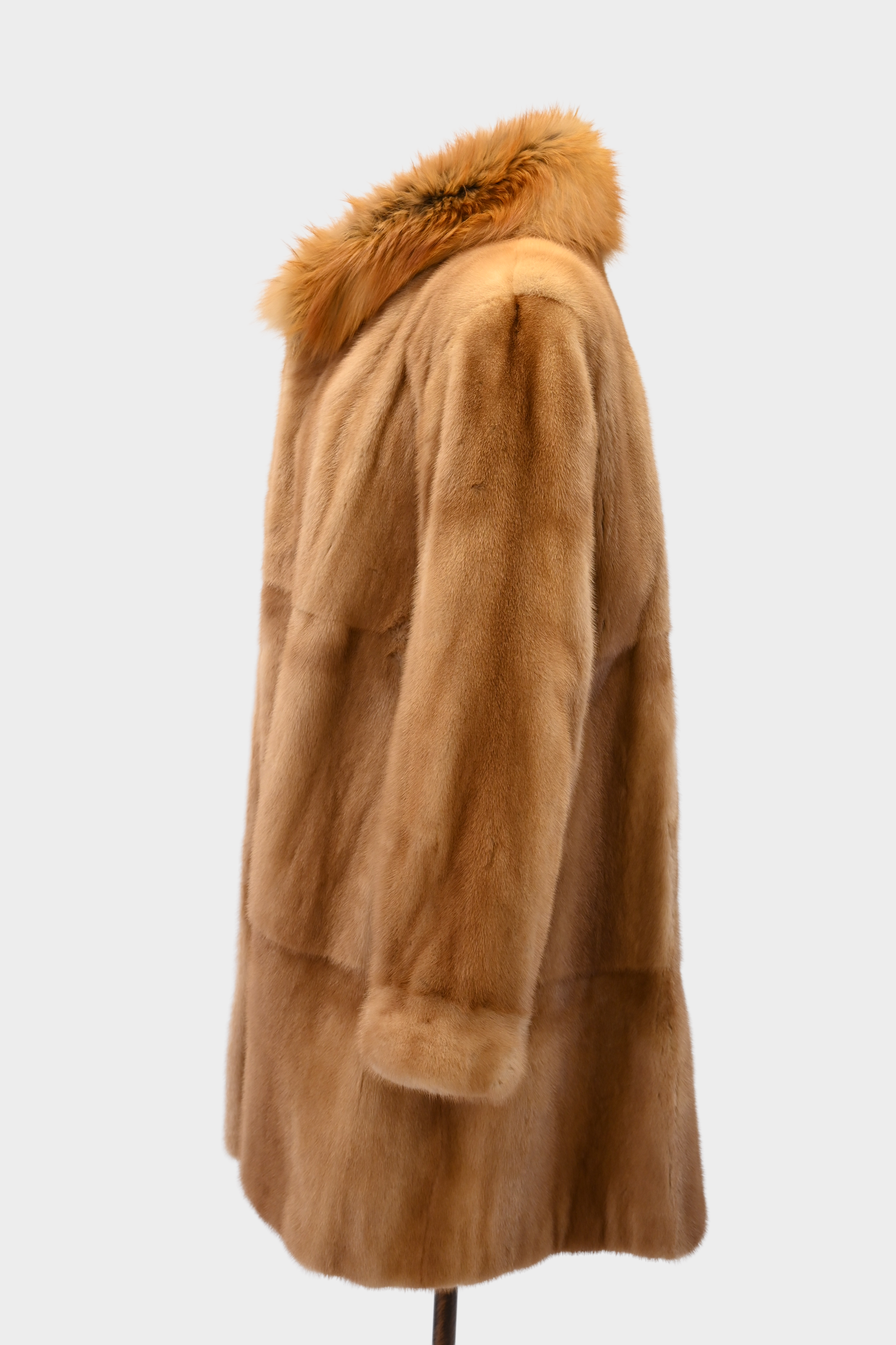 Whiskey Mink and Fox Fur Swing Coat