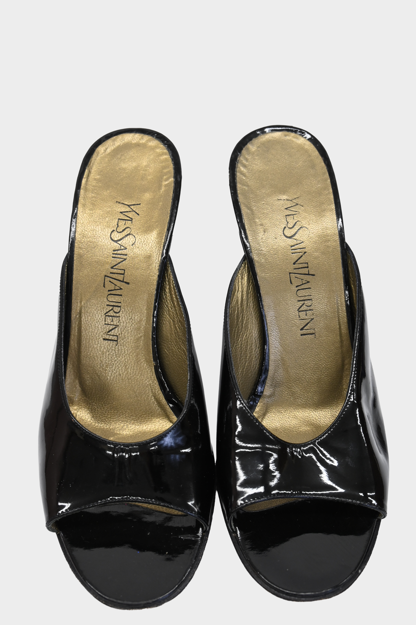 Yves Saint Laurent Patent Leather Mule Heels