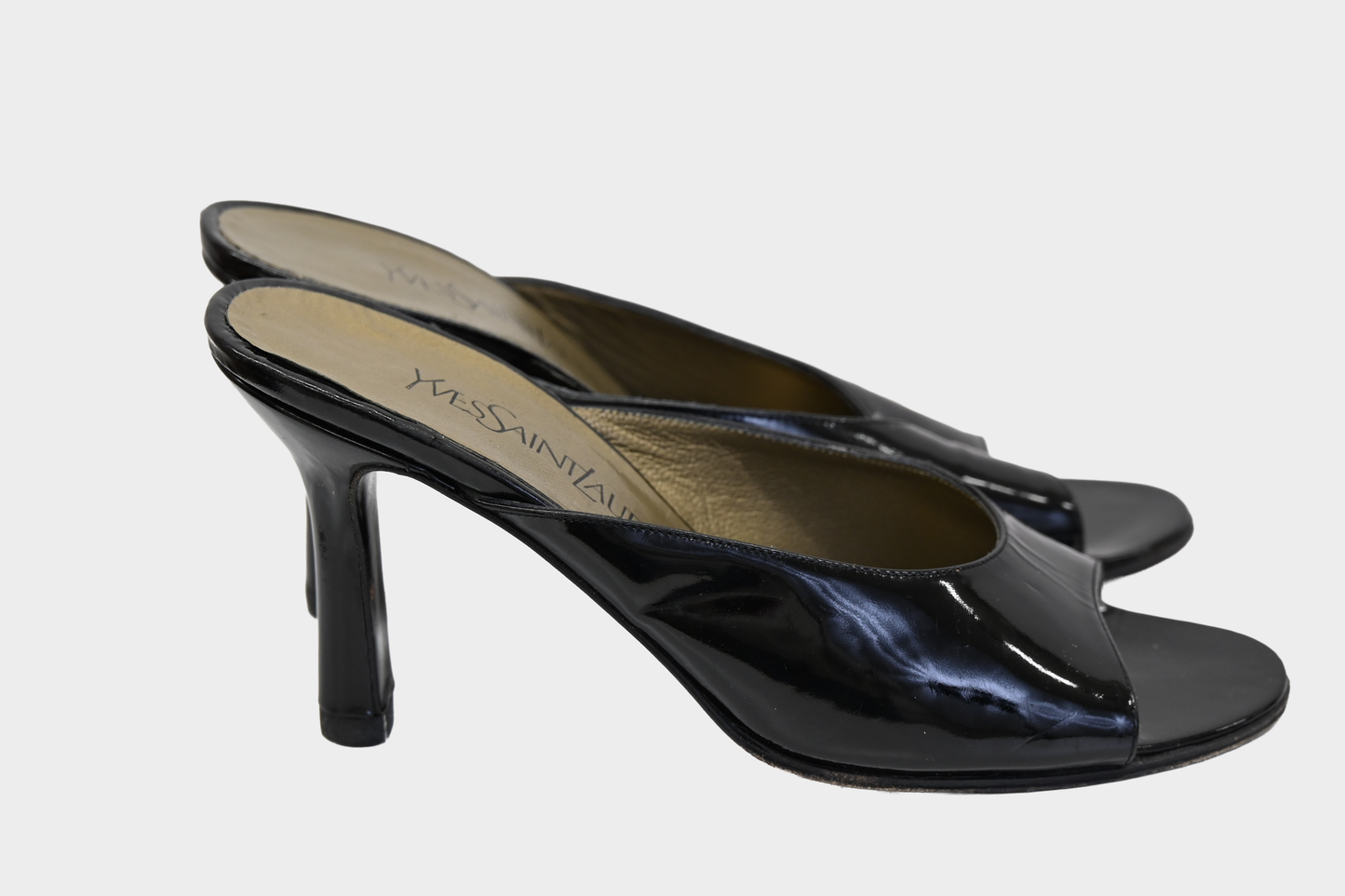 Yves Saint Laurent Patent Leather Mule Heels