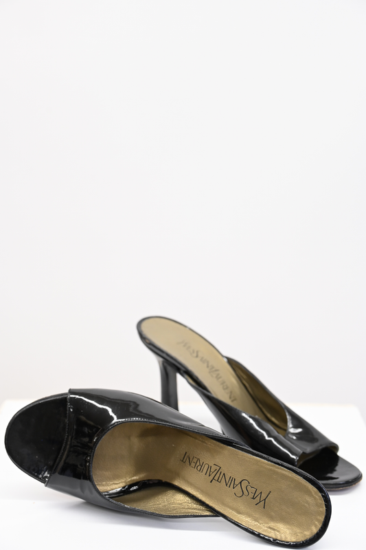 Yves Saint Laurent Patent Leather Mule Heels
