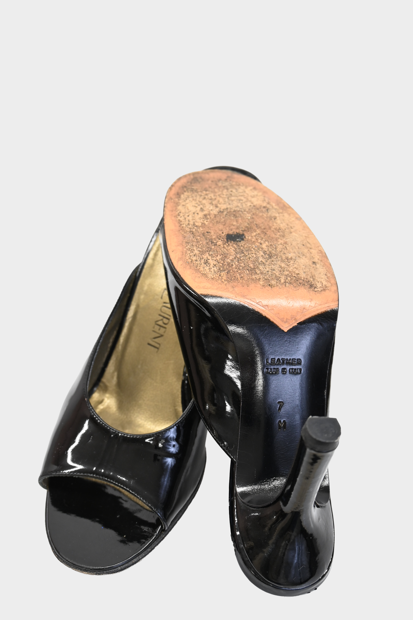 Yves Saint Laurent Patent Leather Mule Heels