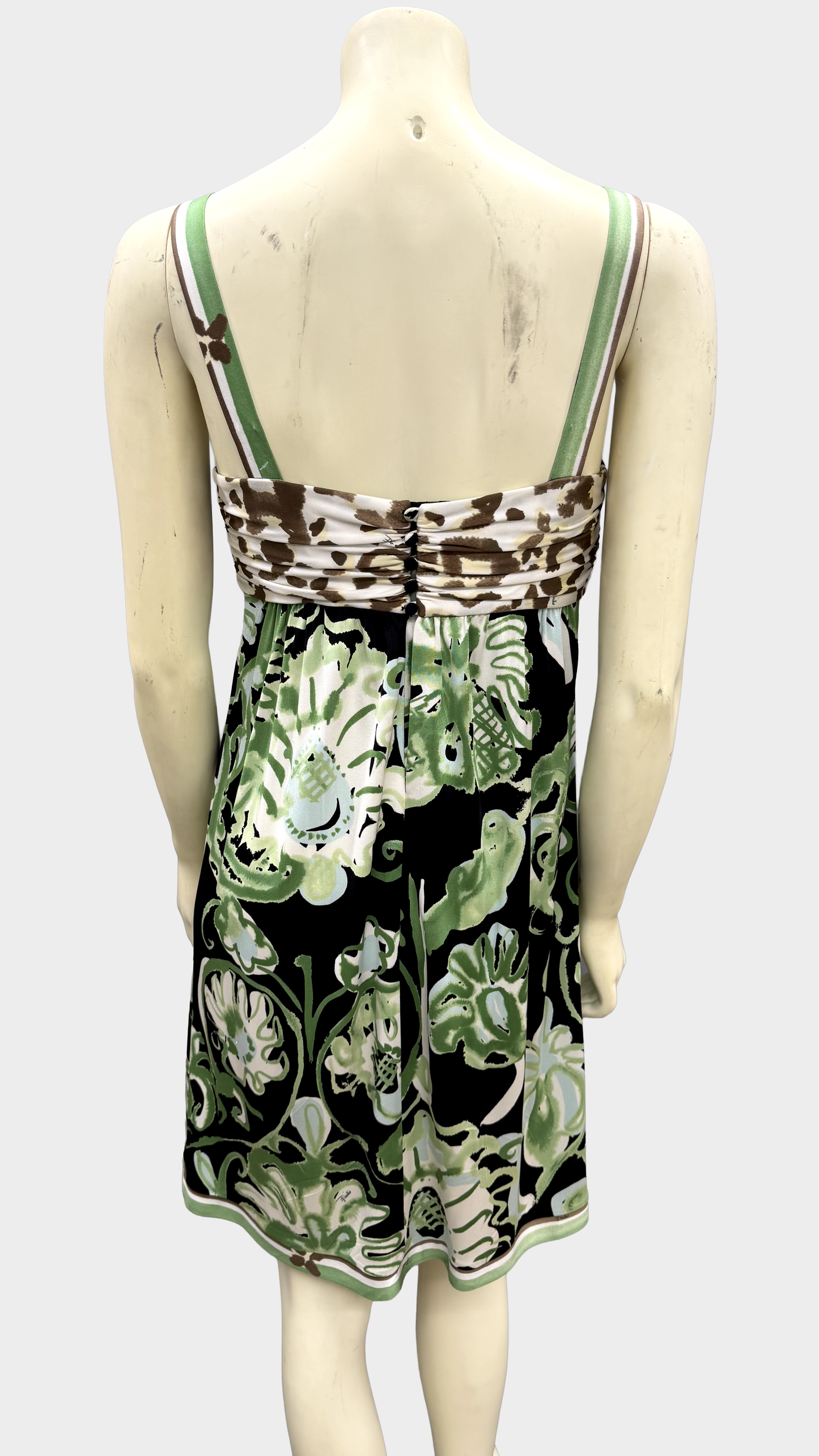 Emilio Pucci Leopard Floral Silk Dress