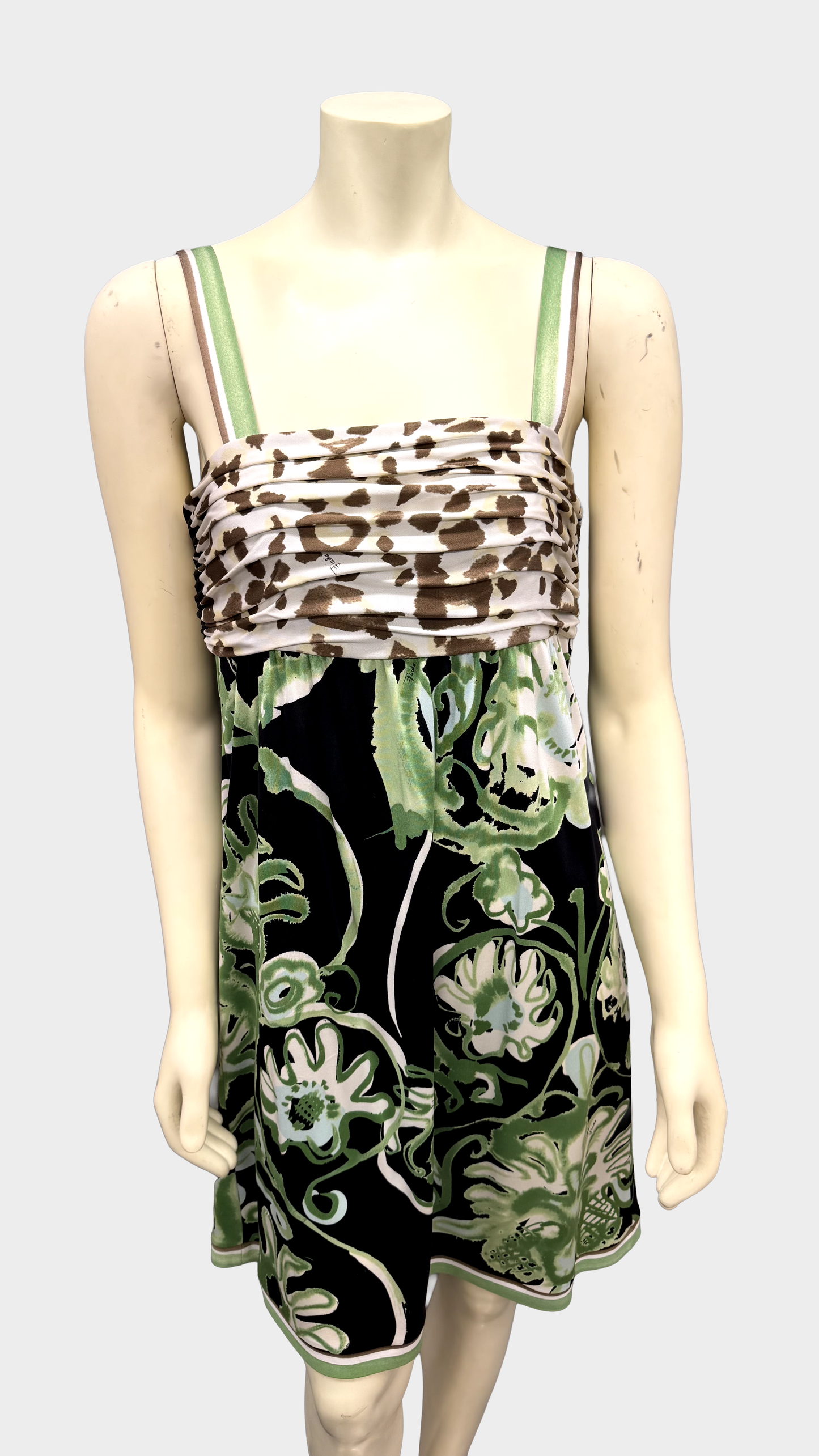 Emilio Pucci Leopard Floral Silk Dress