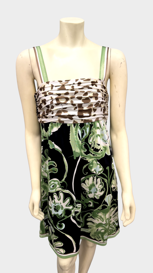 Emilio Pucci Leopard Floral Silk Dress