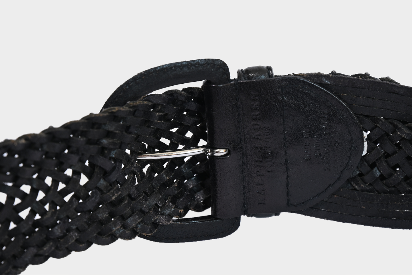 Ralph Lauren Collection Handwoven Studded Leather Belt