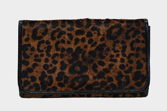 LK Bennett Leopard Pony Hair Clutch Crossbody