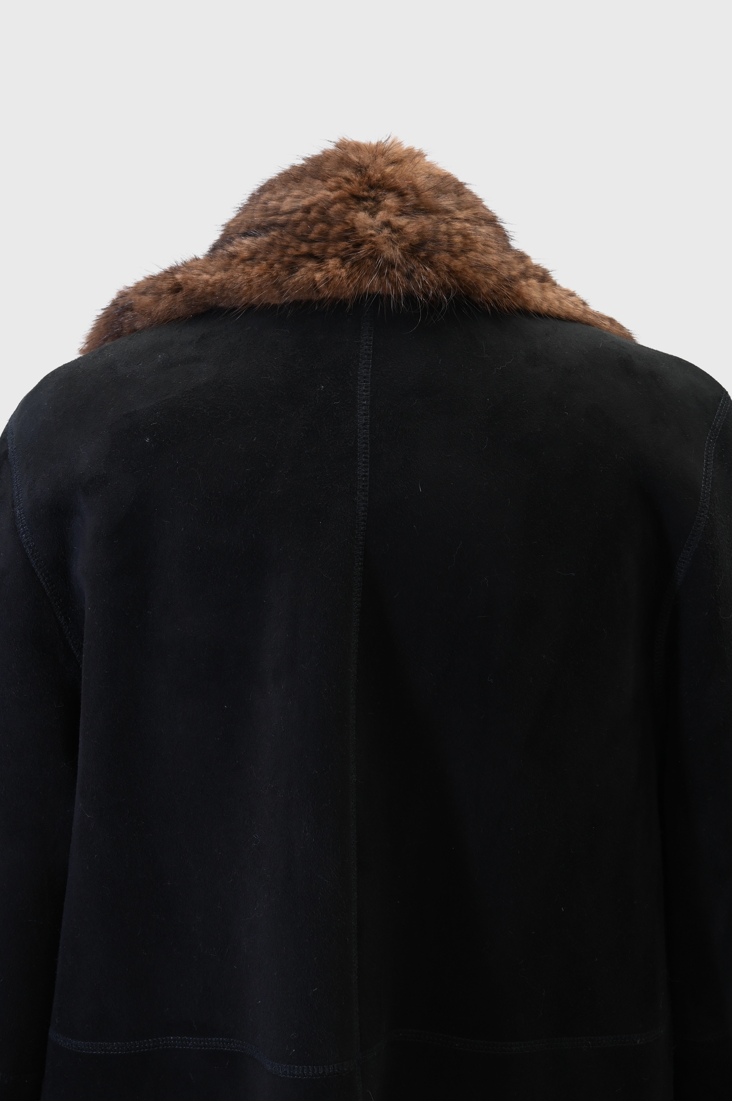 Sheepskin Leather and Mink Reversible Fur Coat