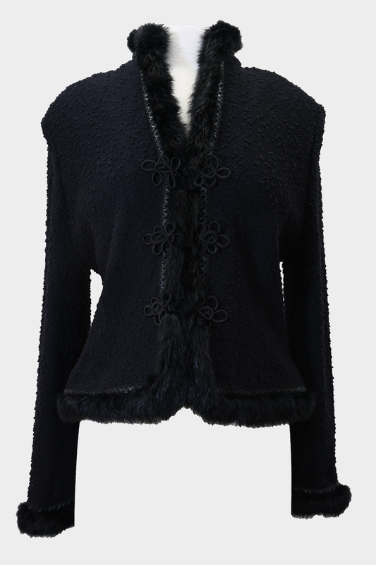 St John Couture Fur Trim Jacket