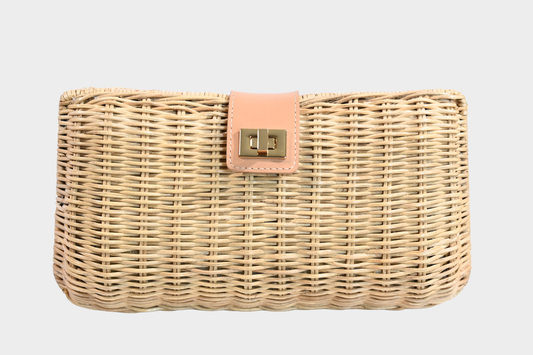 KAYU Kaine Handwoven Wicker Crossbody Clutch NWT